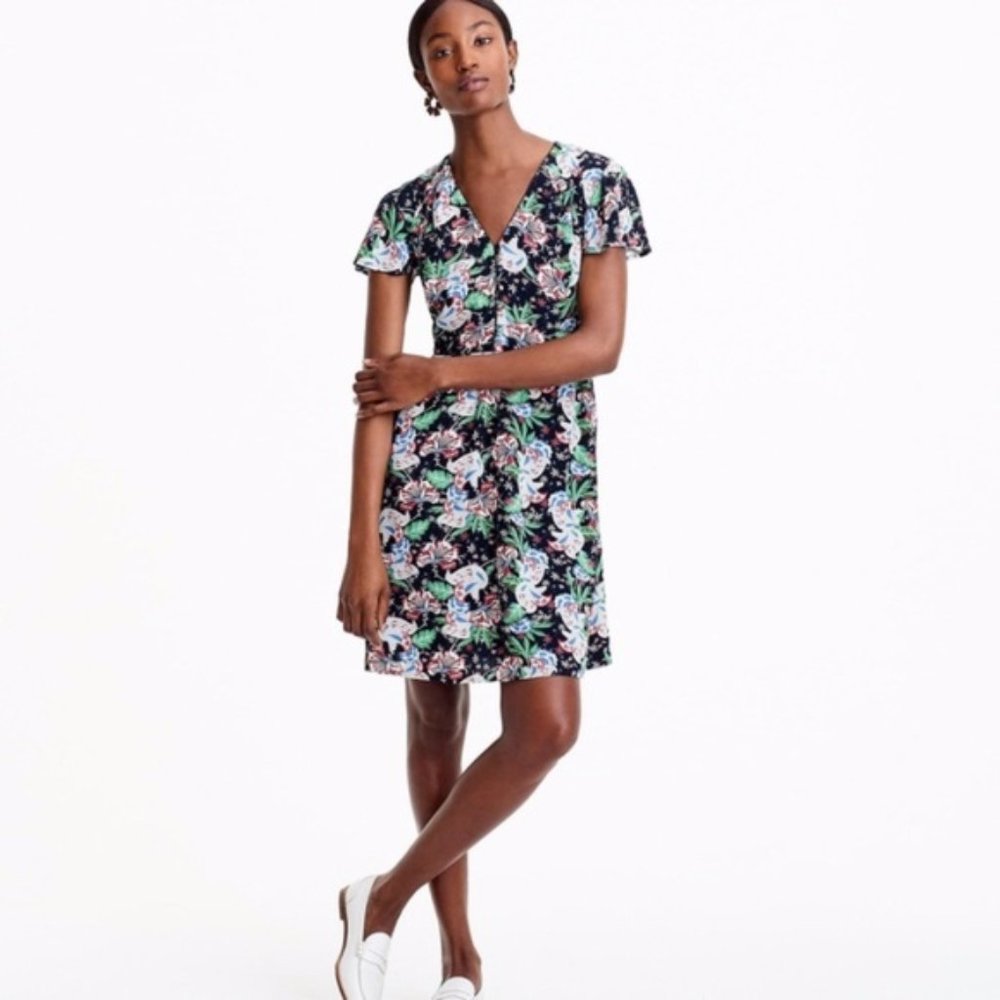 J. Crew Island Floral Button Front Dress